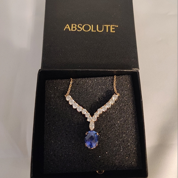 New Sapphire Cubic Zirconia Necklace - Picture 4 of 5